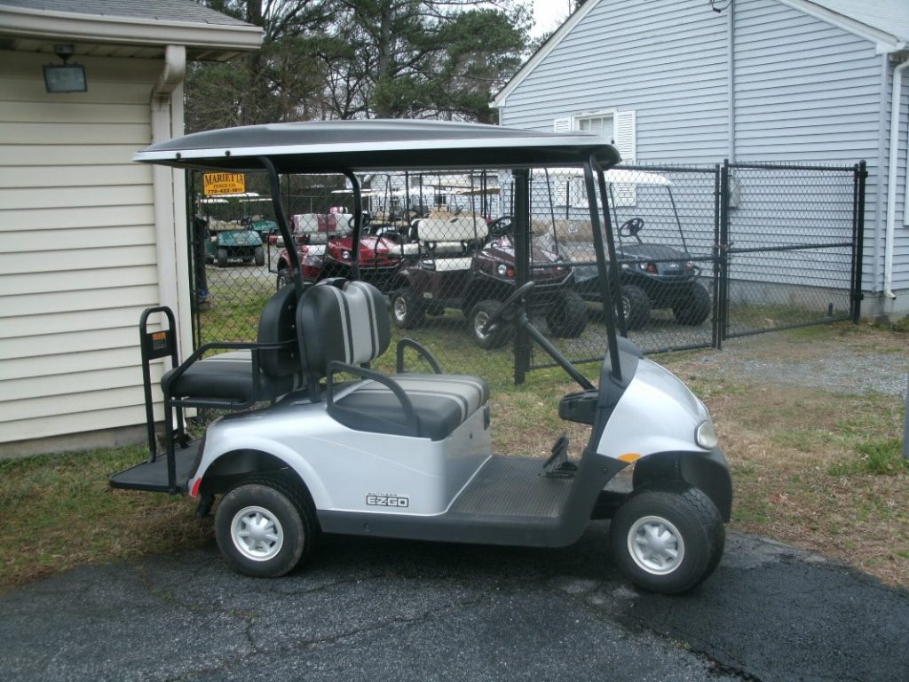 Gray EZGO golf cart for rent at Golf Carts Atlanta